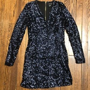 S NAVY Sequined Midi Dress